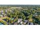 Aerial view of Vickery Village community, highlighting homes, pool, and tennis courts at 6715 Berkley Rd, Cumming, GA 30040