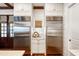 Two stainless steel refrigerators in a white kitchen at 6715 Berkley Rd, Cumming, GA 30040