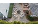 Overhead view of charming backyard firepit and patio at 6830 Vickery Creek Rd, Cumming, GA 30040