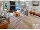 A bright living room boasts a brick fireplace, neutral furniture, and a staircase at 2007 Variations Ne Dr, Atlanta, GA 30329