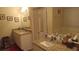 Bathroom featuring double sinks and granite countertops at 2562 Pendergrass Ct, Ellenwood, GA 30294