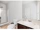 Clean bathroom with modern fixtures, featuring a glass door shower and a spacious vanity at 4192 Integrity Way, Powder Springs, GA 30127