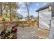 Outdoor wooden deck with a wood railing overlooking the backyard at 1770 South Olympian Sw Way, Atlanta, GA 30310