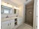 Double vanity bathroom with walk-in shower at 5005 Dublin Dr, South Fulton, GA 30331