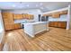 Updated kitchen with island and hardwood floors at 5005 Dublin Dr, South Fulton, GA 30331