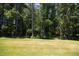 Wooded backyard with a large grassy area at 1150 Sweet Mia Ln, Powder Springs, GA 30127