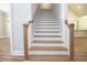 Modern staircase with wood and white accents at 1150 Sweet Mia Ln, Powder Springs, GA 30127