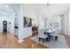 Traditional dining room with hardwood floors, chandelier, and a formal dining set at 3101 Howell Mill Nw Rd # 327, Atlanta, GA 30327