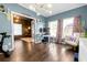 Bright home office featuring hardwood floors, natural light, and modern decor at 180 Paula Dr, Tyrone, GA 30290