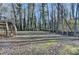 Large backyard with deck and stairs leading to wooded area at 1900 Mornington Ln, Snellville, GA 30078