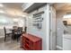 Entryway with red cabinet and view into dining area at 771 Jordan Ln # K, Decatur, GA 30033