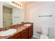 Bathroom with double vanity and updated fixtures at 3762 Elkridge Dr, Decatur, GA 30032