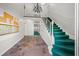 Hallway with green carpeted stairs, mailboxes, and tiled floors at 6851 Roswell Rd # I18, Sandy Springs, GA 30328
