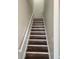 Stairway with wood-look steps and white risers, leading to the upper level at 2438 Brianna Dr, Hampton, GA 30228