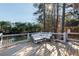 Outdoor deck with comfortable seating and view of the pond and surrounding trees at 6191 Talmadge Run, Acworth, GA 30101