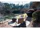 Cozy firepit with seating located next to the lake on the property at 6191 Talmadge Run, Acworth, GA 30101