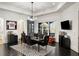 Game-themed dining room with black and white accents at 1055 Leadenhall St, Alpharetta, GA 30022