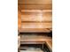 Relaxing cedar wood sauna with built-in benches at 1055 Leadenhall St, Alpharetta, GA 30022