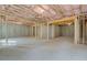 Unfinished basement with framed walls and exposed insulation at 301 Delta Dr, Mcdonough, GA 30252