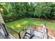 Landscaped backyard with steps leading down to a grassy area at 340 Colewood Way, Atlanta, GA 30328