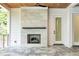 Covered patio with fireplace and modern tile flooring at 340 Colewood Way, Atlanta, GA 30328