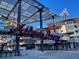 Exterior view of 'Atlanta Braves' sign at 'The Battery Atlanta' entertainment district with shops and restaurants at 309 Creekbank Se Way, Smyrna, GA 30082