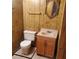 Small bathroom with vanity and toilet at 1593 Cherry Hill Ln, Conyers, GA 30094