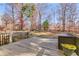 Wood back deck offering a picturesque backyard view, ideal for outdoor relaxation and entertainment at 243 Yorkshire Ln, Villa Rica, GA 30180