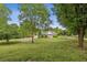 Expansive front yard with mature trees, basketball court, and charming single-Gathering home at 289 Barn Rd, Canton, GA 30115