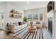 Virtually staged living room, featuring a fireplace and stylish decor at 3933 Brushy St, Powder Springs, GA 30127
