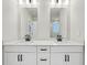 Double vanity bathroom with modern sinks and mirrors at 4755 Marjorie Dr, Cumming, GA 30041