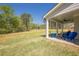 Expansive backyard with covered patio and wooded area, perfect for outdoor entertaining at 30 Pinewood Dr, Covington, GA 30014