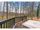 Deck overlooking a natural wooded backyard, offering privacy and space at 708 Martin Rd, Stone Mountain, GA 30088