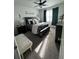 Comfortable bedroom with carpeted floors, ceiling fan, and a plush bed at 5257 Shorthorn Way, Powder Springs, GA 30127