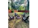 Spacious backyard featuring a stone fire pit surrounded by four Adirondack chairs, perfect for outdoor gatherings at 91 Morris Brown Sw Dr, Atlanta, GA 30314