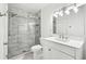 Updated bathroom features a glass enclosed shower and modern vanity at 5400 Roswell Rd # C3, Atlanta, GA 30342