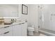 Modern bathroom featuring vanity, glass-enclosed shower, and clean, minimalist design at 788 W Marietta Nw St # 403, Atlanta, GA 30318