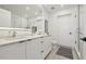 Modern bathroom with double vanity, sleek fixtures, and a glass-enclosed shower at 788 W Marietta Nw St # 403, Atlanta, GA 30318