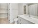 Bathroom with a white vanity and a walk-in closet through a separate door at 710 Cox Rd, Roswell, GA 30075