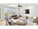 Comfortable living room with a plush sectional sofa and a view of the backyard at 710 Cox Rd, Roswell, GA 30075