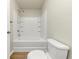 Bathroom with shower/tub combo and vinyl flooring at 527 Firethorn Ct, Villa Rica, GA 30180