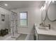 Updated bathroom with double vanity and shower at 131 Brookwood Sw Dr, Marietta, GA 30064