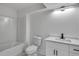 Clean basement bathroom, featuring white vanity, toilet and bathtub at 3483 Winter Chase Dr, Marietta, GA 30062