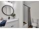 Clean bathroom with white vanity, tub, and shower at 2873 Bob Bettis Rd, Marietta, GA 30066