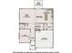 First-floor layout featuring Gathering room, kitchen, study, garage, and patio/deck dimensions at 6945 Melody Dr, Buford, GA 30518