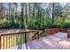 Spacious wooden deck surrounded by trees, perfect for outdoor entertaining and relaxation at 3090 Karen Ne Ln, Marietta, GA 30062