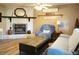 Cozy living room with a stone fireplace, mantle and hardwood flooring at 4120 Highway 92, Acworth, GA 30102