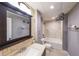 Modern bathroom with marble shower and vanity at 2158 Belcourt Dr, Villa Rica, GA 30180