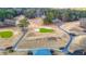 Aerial view of golf course with cart paths and green at 2158 Belcourt Dr, Villa Rica, GA 30180