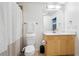 Well-lit bathroom featuring a modern vanity, white marble countertop, and shower with neutral accents at 3324 Peachtree Ne Rd # 1503, Atlanta, GA 30326